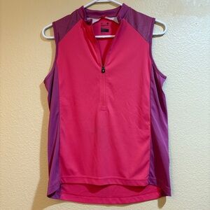 Bontrager Women’s Cycling Tank Jersey Sleeveless Medium Pink Purple Back Pockets